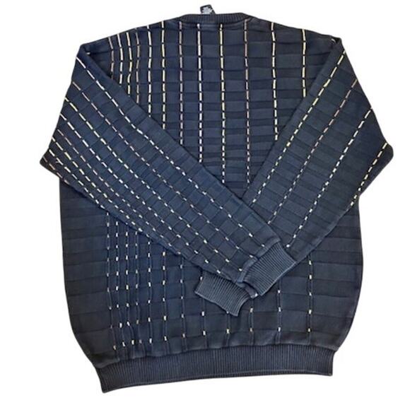 Vintage Tosani Black Sweater, Men’s Large, 100% Cotton Knit Retro 90s - Picture 3 of 5